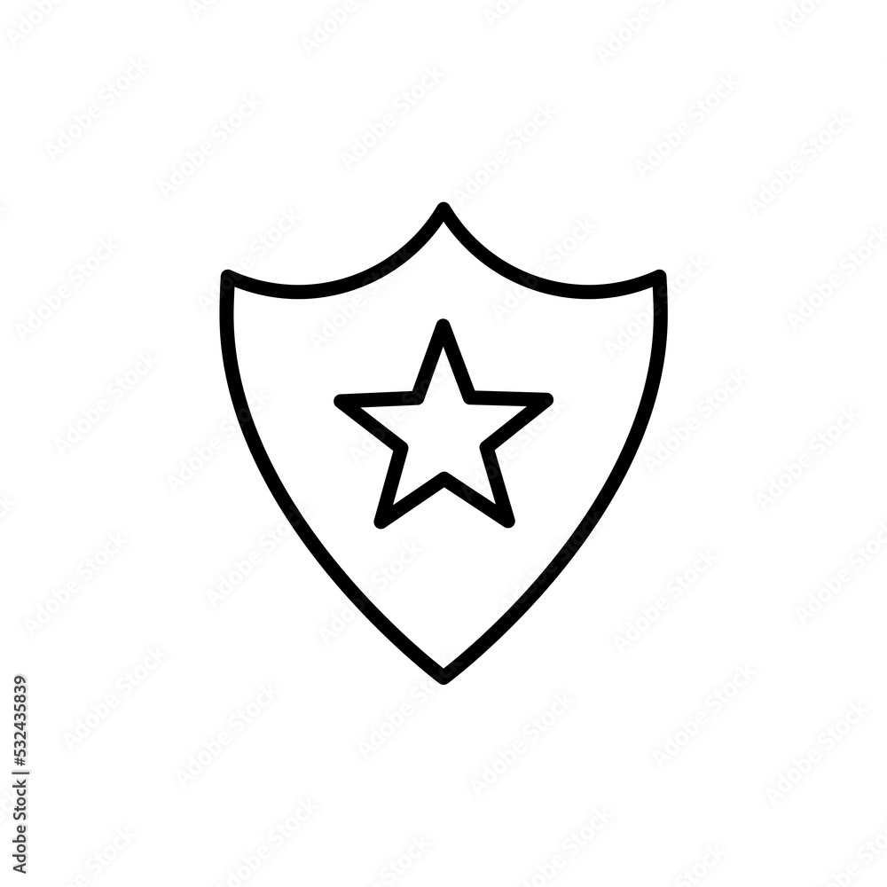 Shield line icon isolated on white background Shield line icon isolated on white background