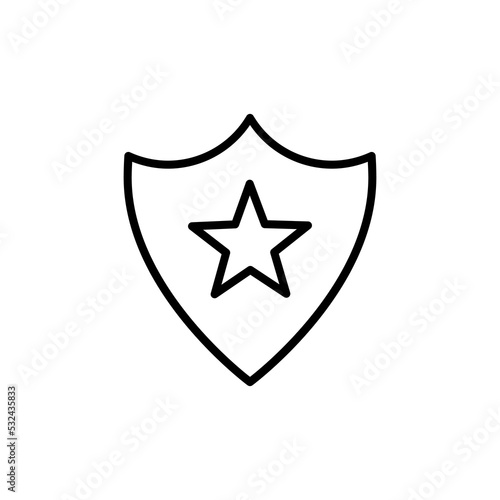 Shield line icon isolated on white background
