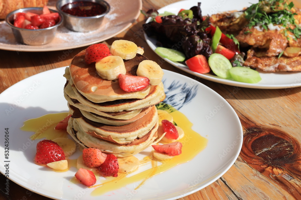 Breakfast is the first meal of the day usually eaten in the morning. Various Breakfast is the first meal of the day usually eaten in the morning. Various