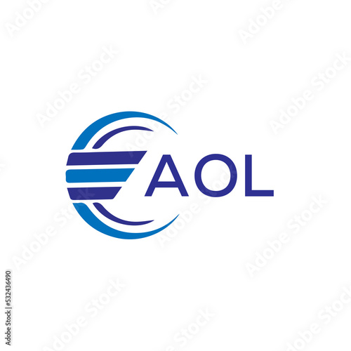 AOL letter logo. AOL blue image on white background. AOL vector logo design for entrepreneur and business. AOL best icon. 
 photo