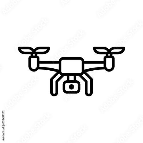 Drone icon. Drone aerial camera sign. vector illustration