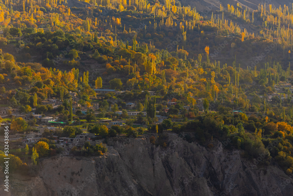 Naklejka premium Landscape of Pakistan in autumn season