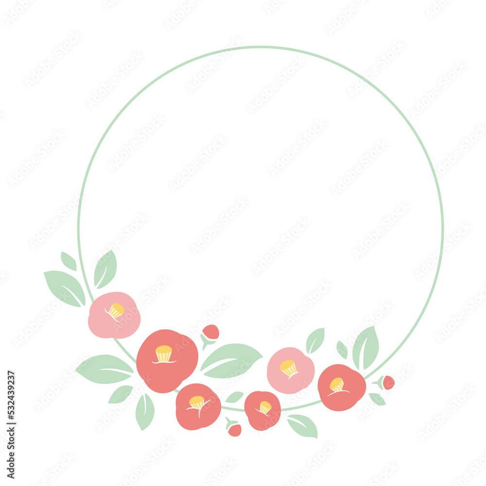Camellia flowers background frame illustration Camellia flowers background frame illustration