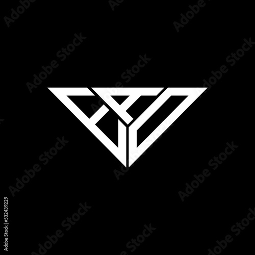 EAD letter logo creative design with vector graphic, EAD simple and modern logo in triangle shape.
