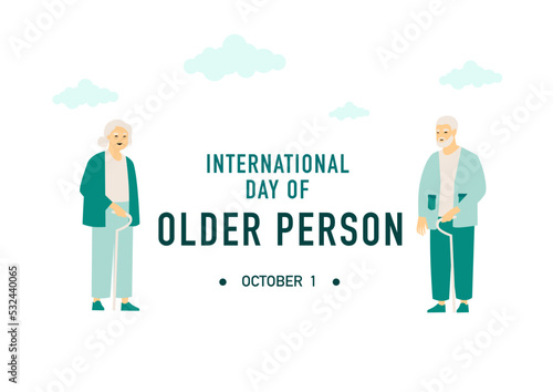 International Day of Older person vector. Senior icon vector. Elderly senior icon set vector. October 1 is an important day.
