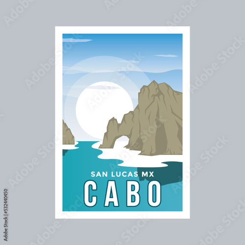 Cabo San Lucas poster illustrations design. photo