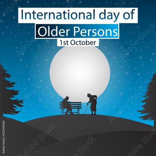  International day of older persons vector illustration poster background and banner design
