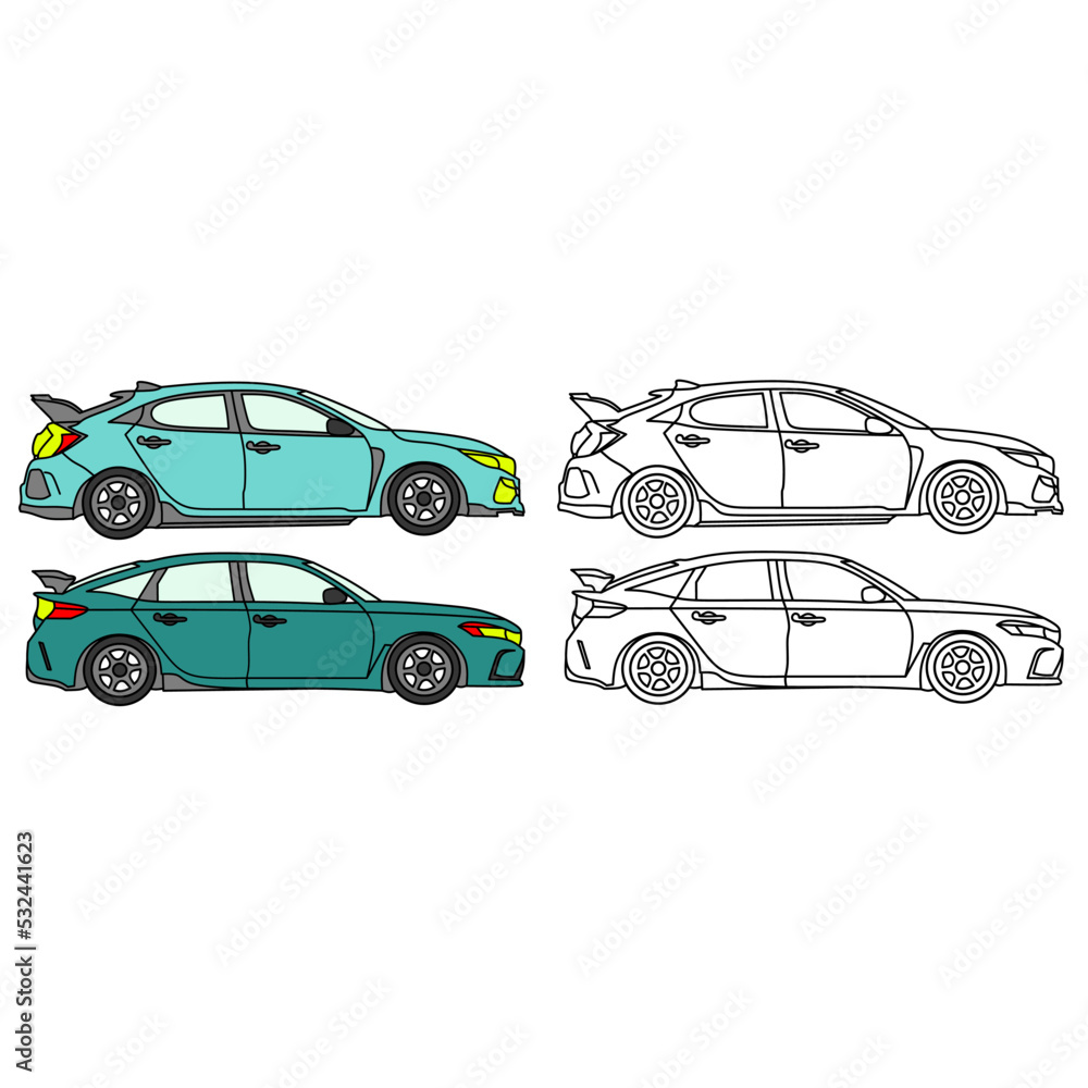 car vector image for coloring book.