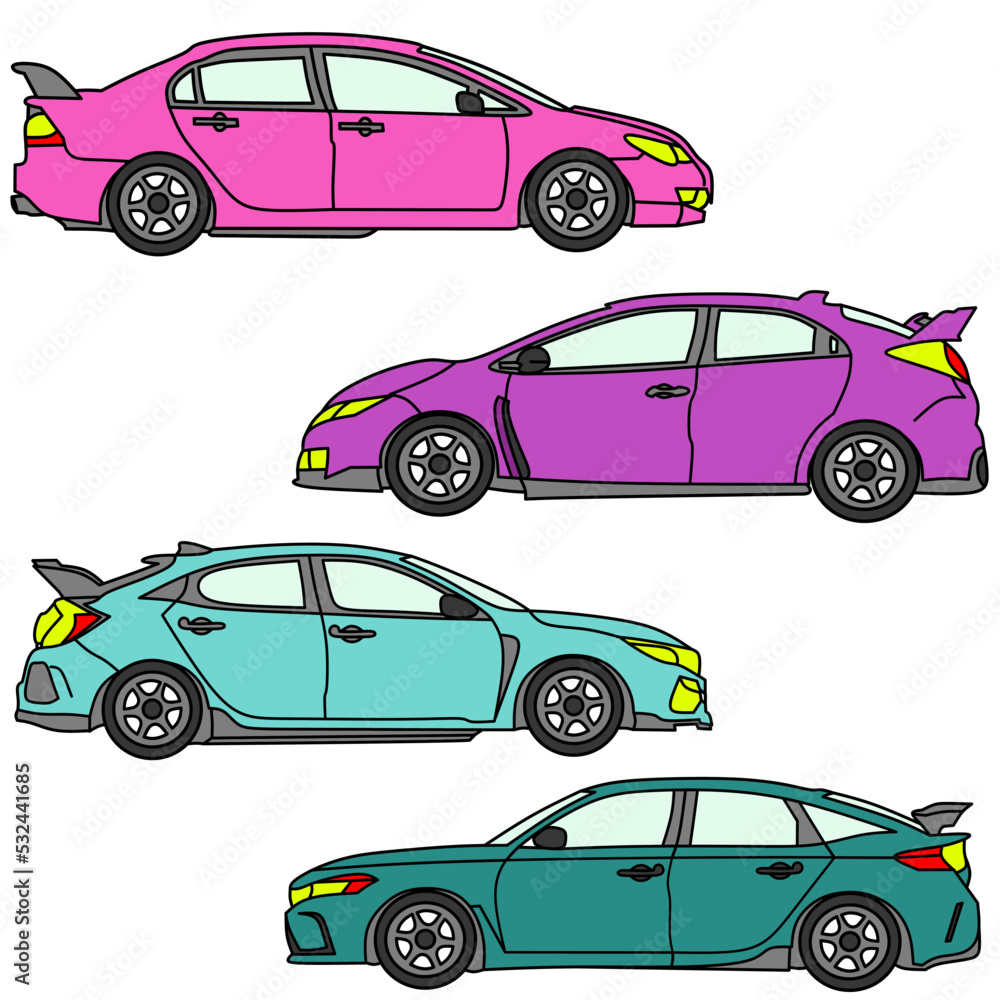 car vector image for coloring book.