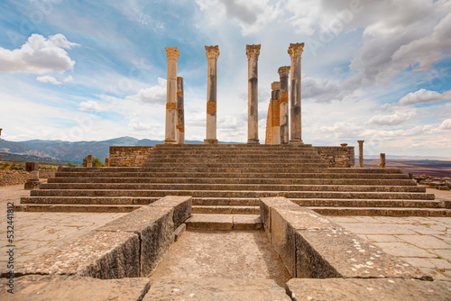 Photography Archaeological Site of Volubilis, ancient Roman empire city - Morocco