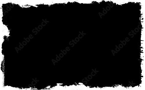 Black frame on white background. Grunge style