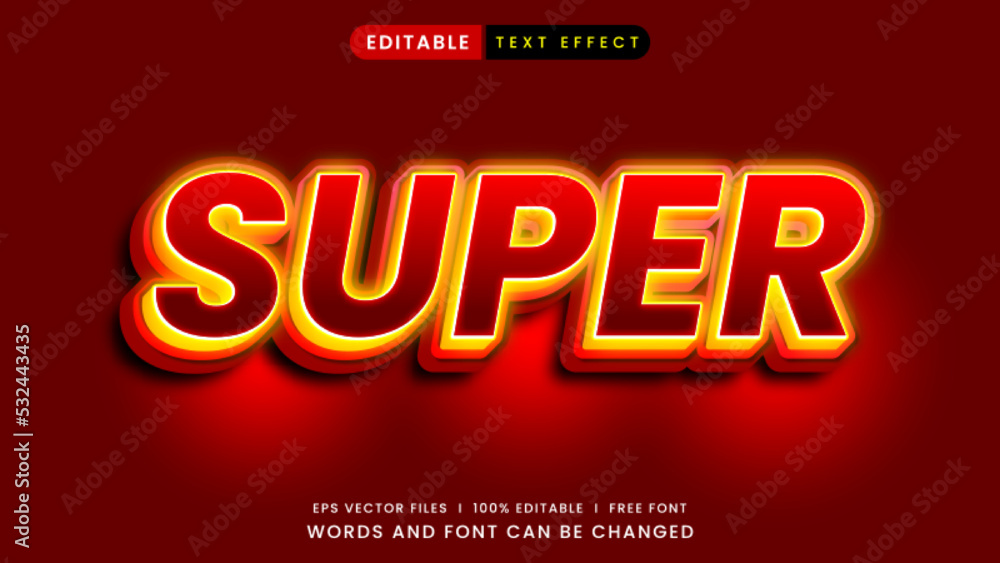 Red Bold Super Editable Text Effect Red Bold Super Editable Text Effect