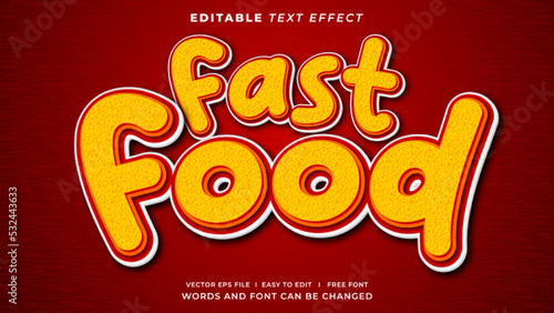 Fast food editable text effect