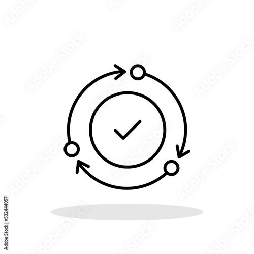 Automatic update icon in trendy flat style. Auto generation tick symbol for your web site design, logo, app, UI Vector EPS 10.