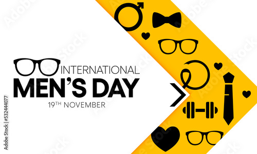 International Men's day (IMD) is observed every year on November 19, to recognize and celebrate the cultural, political, and socioeconomic achievements of men. Vector illustration
