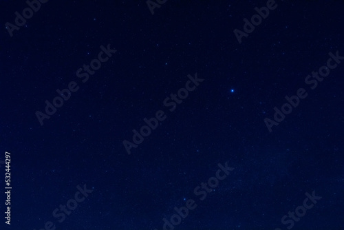 Milky Way stars and constellations on evening sky.