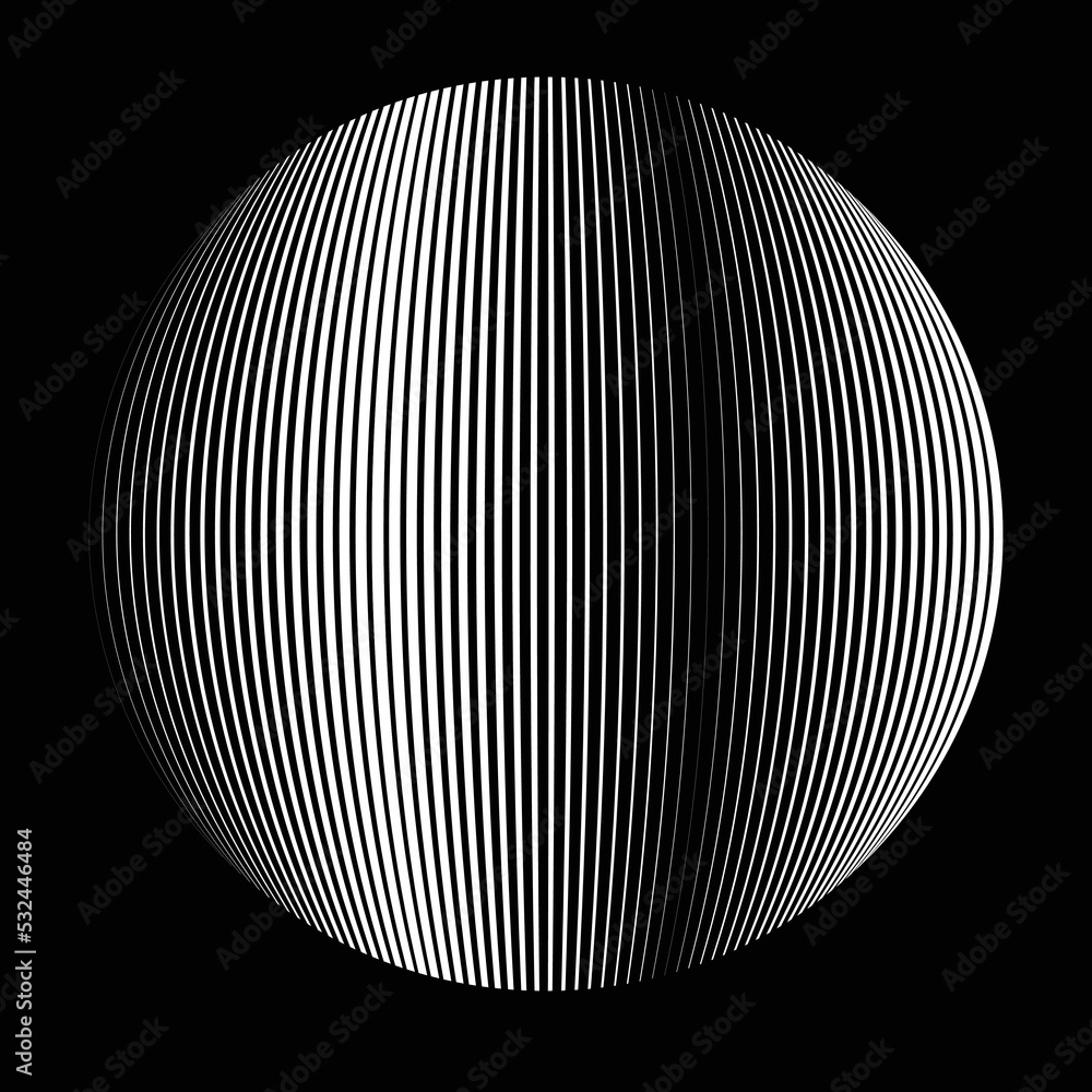 Lines in Circle Form . Vector .Technology sphere Logo . 3d design element . Abstract Geometric shape . Lines in Circle Form . Vector .Technology sphere Logo . 3d design element . Abstract Geometric shape .