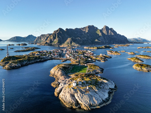 Photography Henningsvær (Lofoten, Norway) from above
