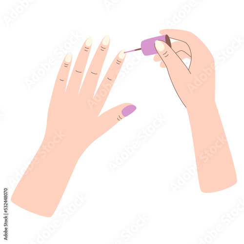 Woman applying nail polish