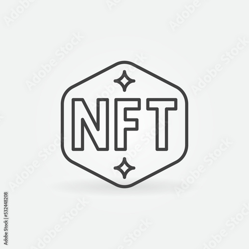 Non-Fungible Token - NFT Technology linear vector concept icon