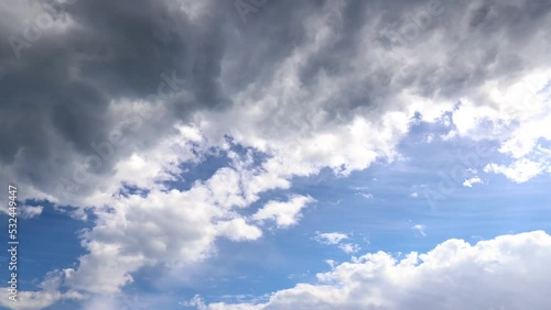 30 sec time-lapse with divergent moving clouds	