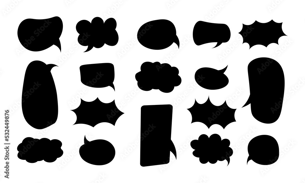 Fototapeta premium vector illustration of a collection of speech bubbles with various shapes