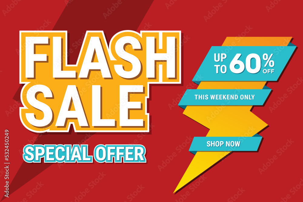 Flash sale banner template design. Abstract sale banner. promotion poster. vector illustration Flash sale banner template design. Abstract sale banner. promotion poster. vector illustration