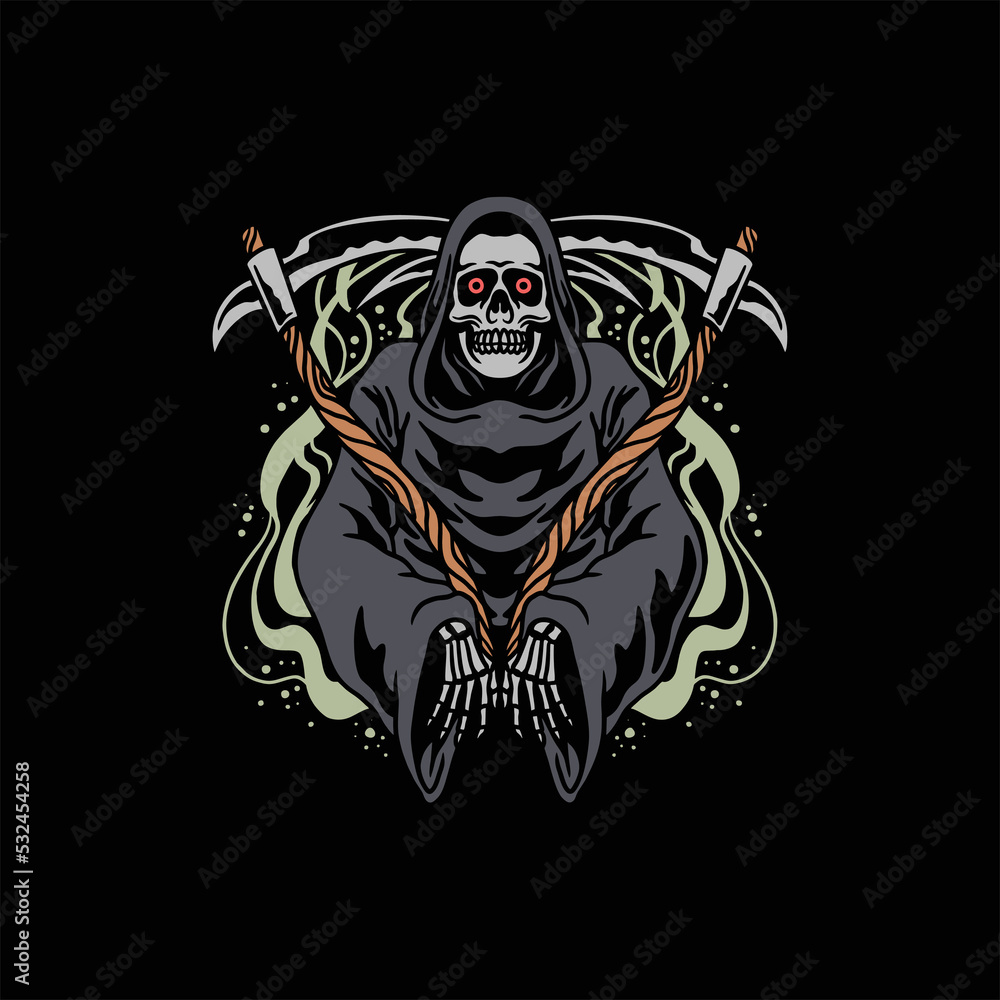 grim reaper illustration vector design grim reaper illustration vector design