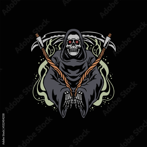 grim reaper illustration vector design