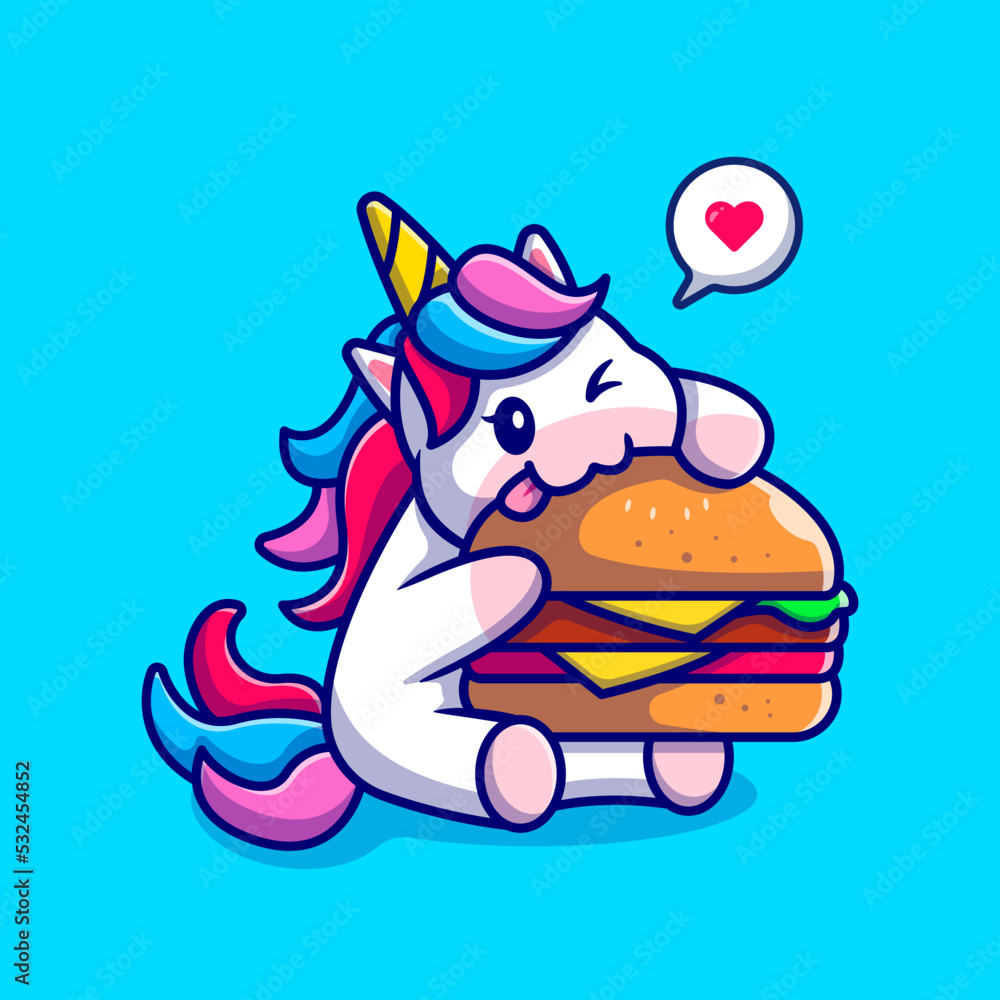 Cute Unicorn Eating Burger Cartoon Vector Icon Illustration. Animal Food Icon Concept Isolated Premium Vector. Flat Cartoon Style Stock Vector | Adobe Stock Cute Unicorn Eating Burger Cartoon Vector Icon Illustration. Animal Food Icon Concept Isolated Premium Vector. Flat Cartoon Style Stock Vector | Adobe Stock