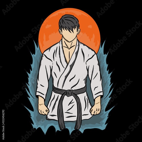 Karate fighter illustration photo