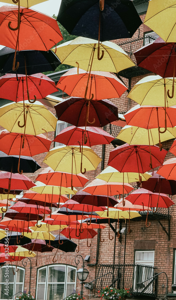 Parapluies dans la rue Petit Champlain Québec, Canada