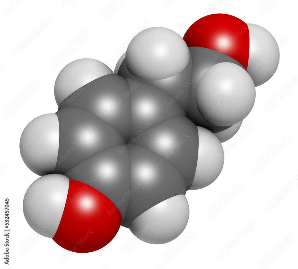 Tyrosol olive oil antioxidant molecule, 3D rendering. Tyrosol olive oil antioxidant molecule, 3D rendering.