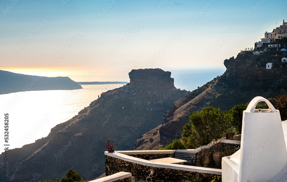 Fototapeta premium Caldera View, Santorini. Sunset time