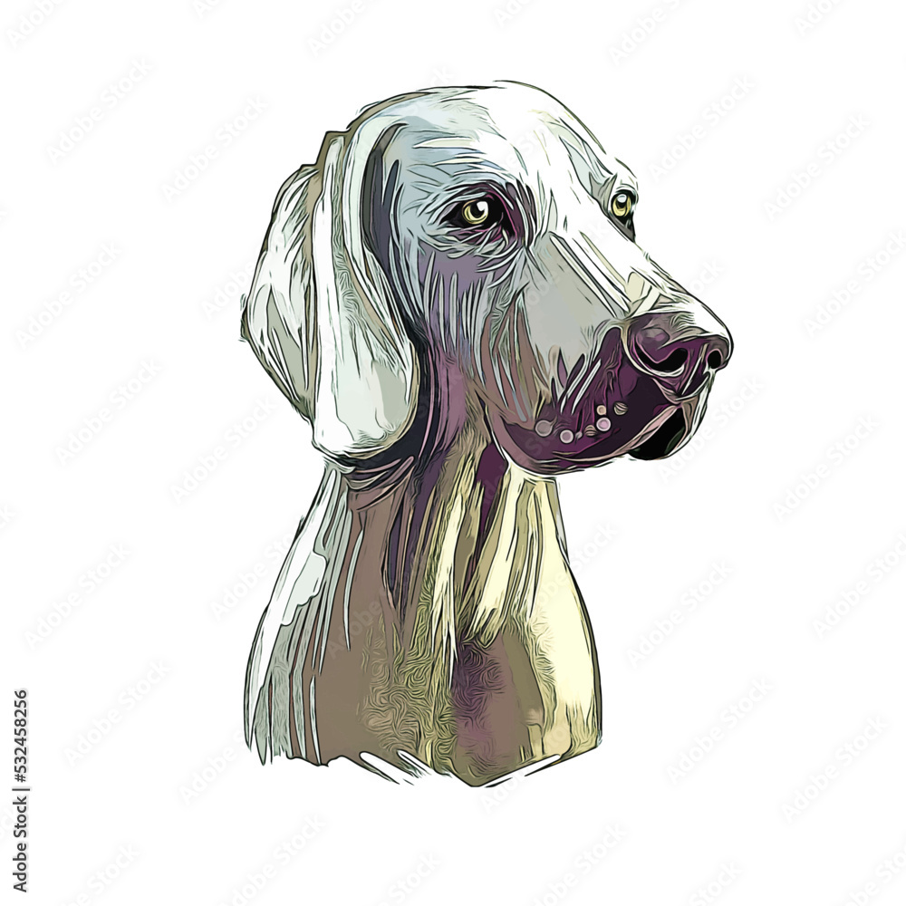 Weimaraner Dog Breed Sticker - 3x5 Inch Oval Silhouette Decal