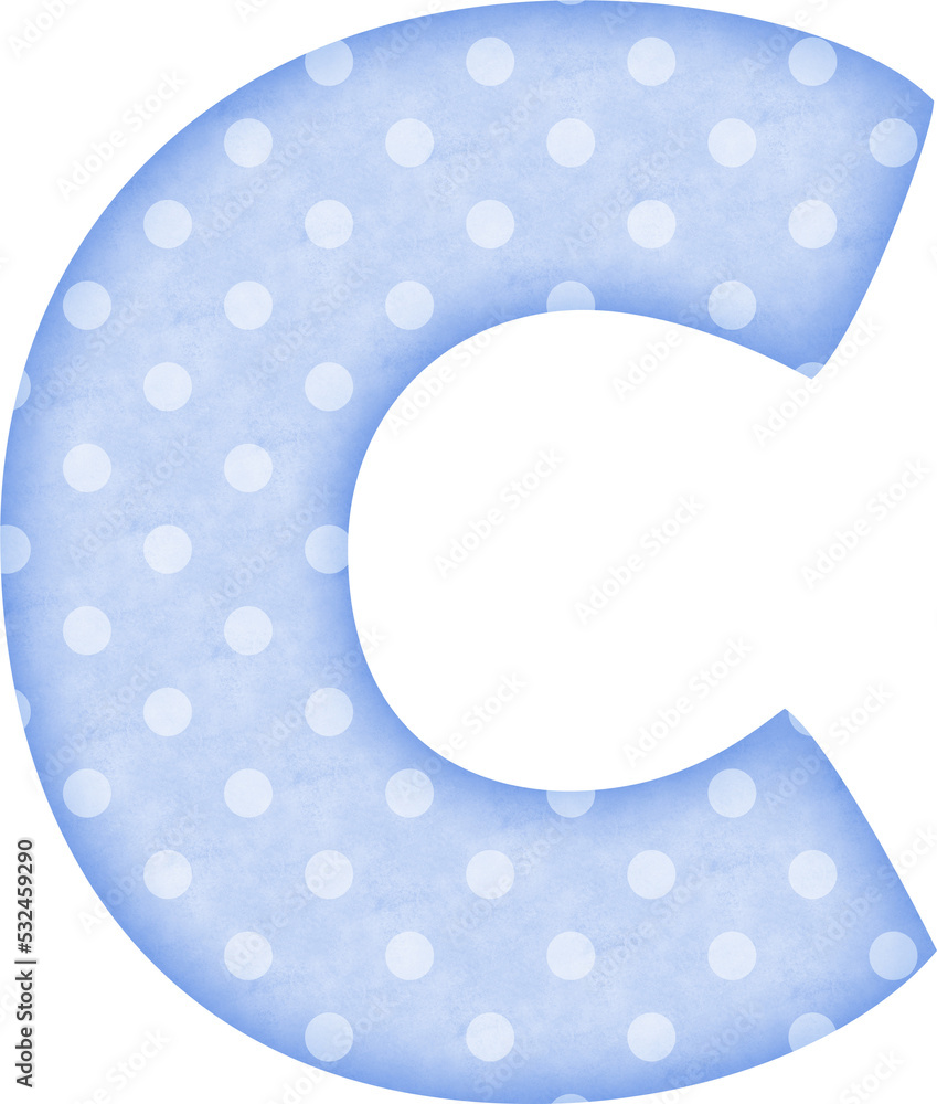 Uppercase Letter C Polka Dot alphabet in blue tone Uppercase Letter C Polka Dot alphabet in blue tone