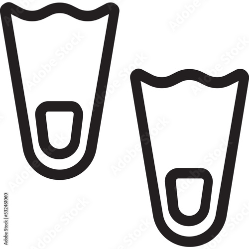 Diving Fins Vector Icon