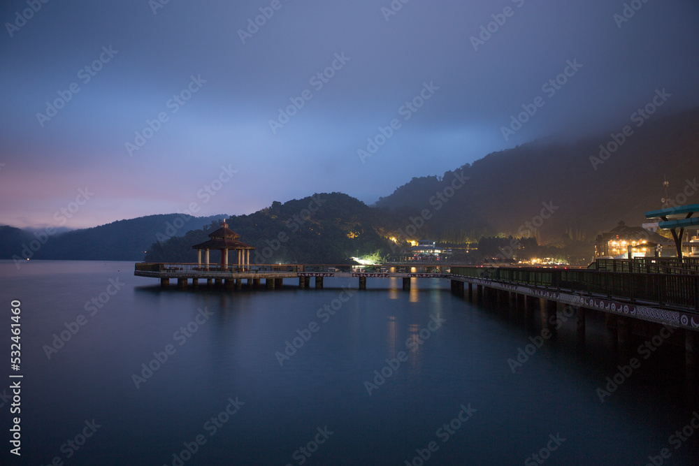 Sun Moon Lake in the mist, Taiwan Sun Moon Lake in the mist, Taiwan