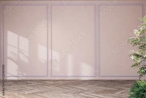 Fototapeta Naklejka Na Ścianę i Meble -  Home interior rendering with empty room color wall and decorated