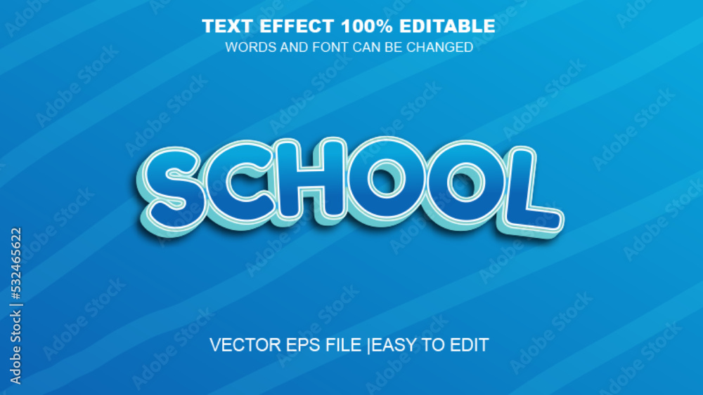 School 3D text effect editable template School 3D text effect editable template