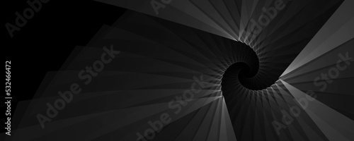 Εκτύπωση καμβά Black abstract geometric nautilus spiral wallpaper background