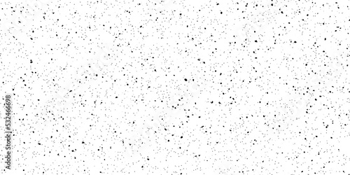 Seamless distressed black paint specks or dust and smudge speckles. Isolated dirty urban grunge background texture. Monochrome noise and grain old photo pattern overlay effect. 3D rendering..