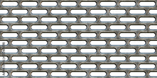 Canvastavla Seamless isolated perforated metal catwalk background texture