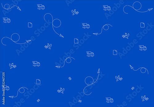 Vector poster for mail. Letters, post, mail for design, presentation, advertising banner.