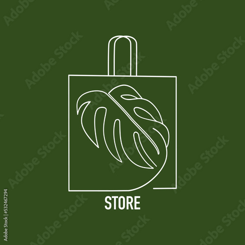 illustration monstera leaf vector icon logo