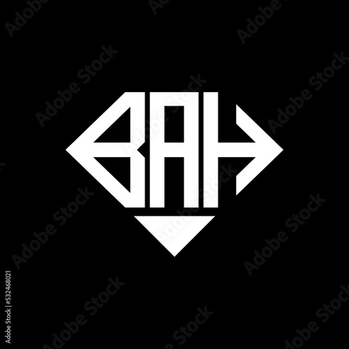 BAH letter logo creative design. BAH unique design.
