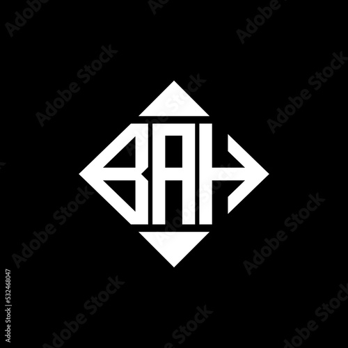 BAH letter logo creative design. BAH unique design.
