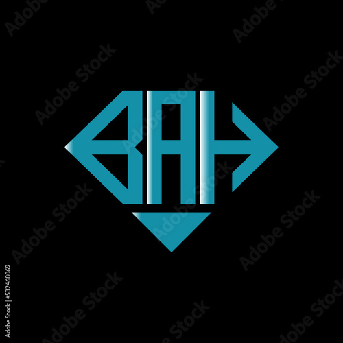 BAH letter logo creative design. BAH unique design.
