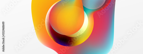 Fluid abstract background. Liquid color gradients composition. Round shapes and circle flowing design for wallpaper, banner, background or landing © antishock