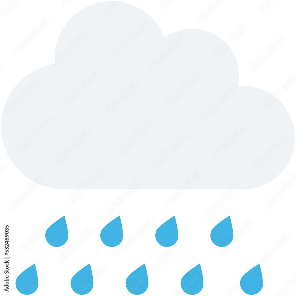 Raining Vector Icon Raining Vector Icon